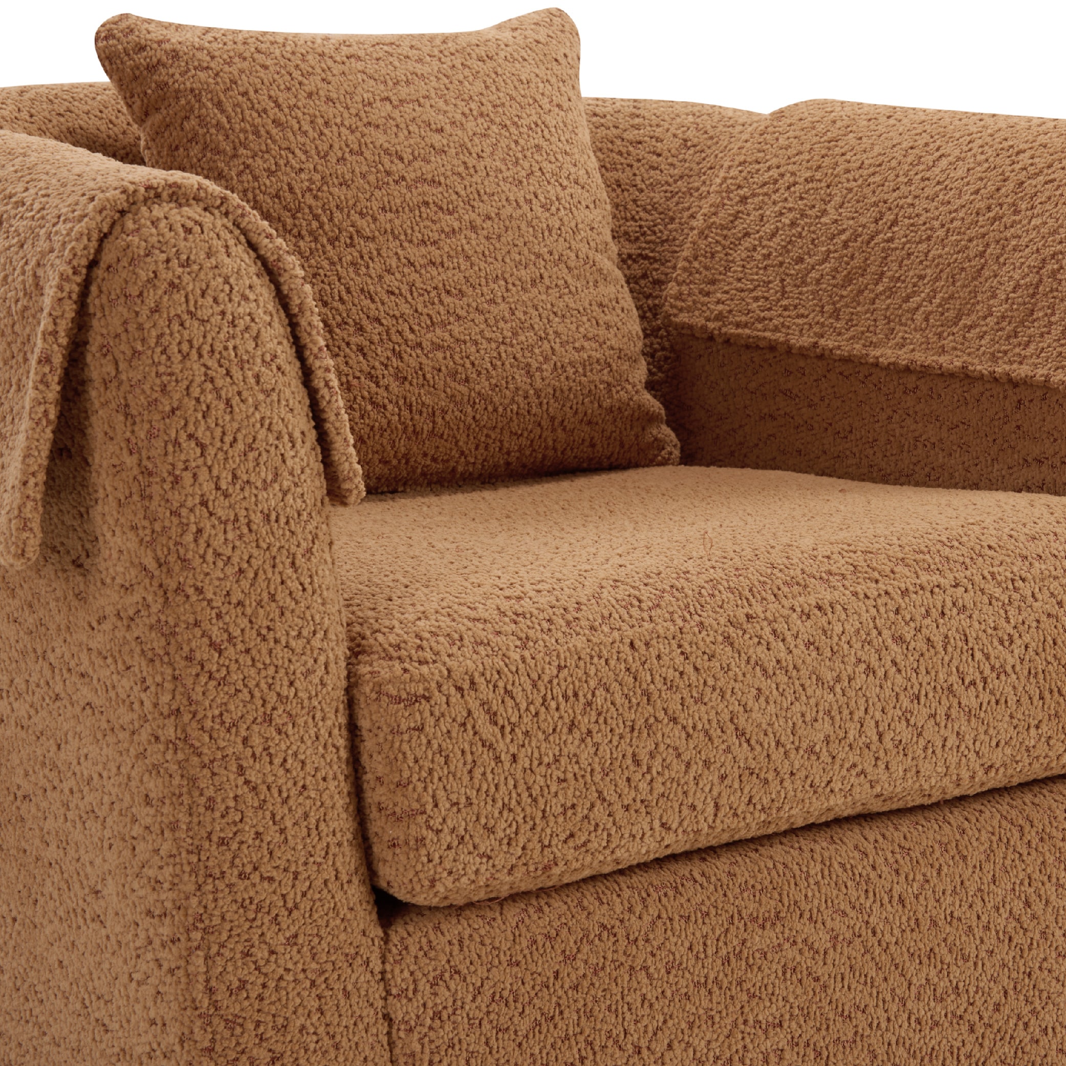 Swivel Accent Chair With Ottoman Set, Modern Chenille Barrel Armchair With Removable Back Pillow & 2 Armrest Covers For Living Room, Bedroom, Office, Yellow_maomaolike.com